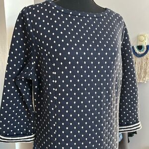 Boden Navy and White Polka Dot dress-12